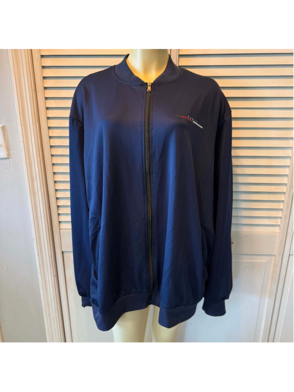 Men's Unbranded Bomber Jacket 4XL Navy Blue with Red Accents
